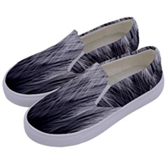 Feather Graphic Design Background Kids  Canvas Slip Ons by Sapixe