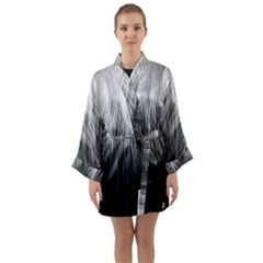 Feather Graphic Design Background Long Sleeve Kimono Robe by Sapixe