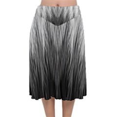 Feather Graphic Design Background Velvet Flared Midi Skirt