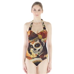 Fantasy Girl Art Halter Swimsuit by Sapixe