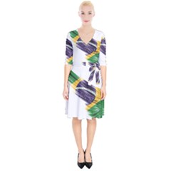 Flag Of Brazil Wrap Up Cocktail Dress by Sapixe