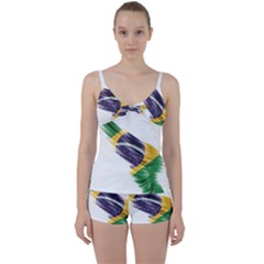 Flag Of Brazil Tie Front Two Piece Tankini by Sapixe