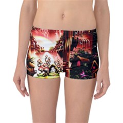 Fantasy Art Story Lodge Girl Rabbits Flowers Reversible Boyleg Bikini Bottoms by Sapixe