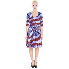 Flag Usa United States Of America Images Independence Day Wrap Up Cocktail Dress by Sapixe