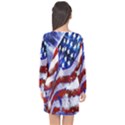 Flag Usa United States Of America Images Independence Day Long Sleeve Chiffon Shift Dress  View2