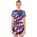 Flag Usa United States Of America Images Independence Day Drop Hem Mini Chiffon Dress View1