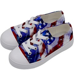 Flag Usa United States Of America Images Independence Day Kids  Low Top Canvas Sneakers by Sapixe