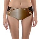 Floral metal pattern Reversible Mid-Waist Bikini Bottoms View1