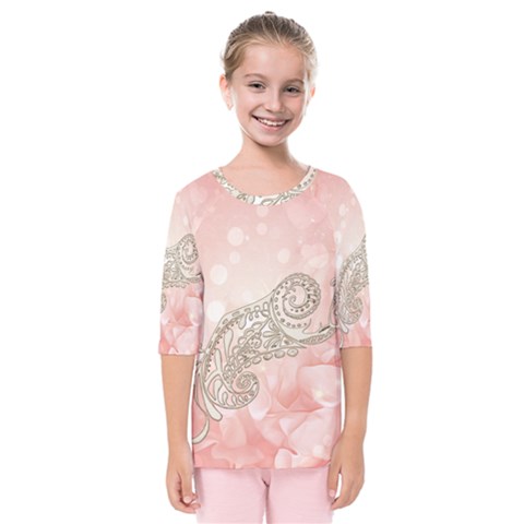 Wonderful Soft Flowers With Floral Elements Kids  Quarter Sleeve Raglan Tee by FantasyWorld7