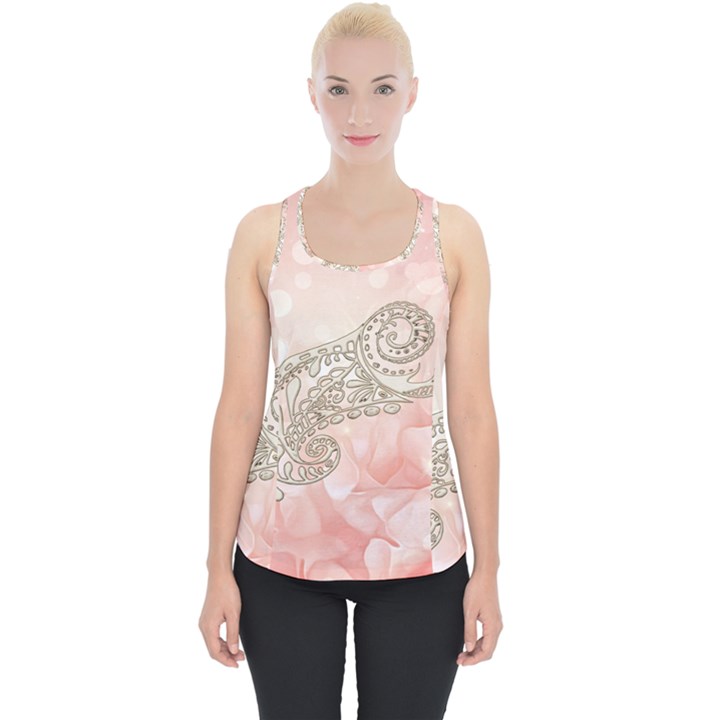 Wonderful Soft Flowers With Floral Elements Piece Up Tank Top