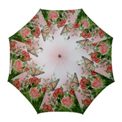 Flora Butterfly Roses Golf Umbrellas by Sapixe