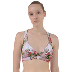 Flora Butterfly Roses Sweetheart Sports Bra by Sapixe