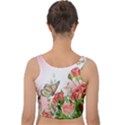 Flora Butterfly Roses Velvet Crop Top View2