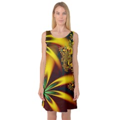 Floral Design Computer Digital Art Design Illustration Sleeveless Satin Nightdress by Sapixe