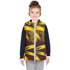 Floral Design Computer Digital Art Design Illustration Kid s Hooded Puffer Vest by Sapixe