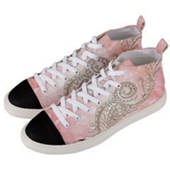 Wonderful Soft Flowers With Floral Elements Men s Mid-top Canvas Sneakers by FantasyWorld7