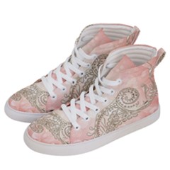 Wonderful Soft Flowers With Floral Elements Men s Hi-top Skate Sneakers by FantasyWorld7