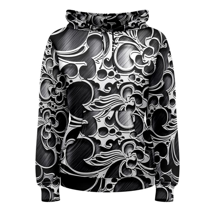 Floral High Contrast Pattern Women s Pullover Hoodie