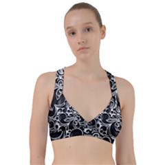 Floral High Contrast Pattern Sweetheart Sports Bra by Sapixe