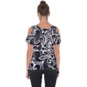 Floral High Contrast Pattern Cut Out Side Drop Tee View2