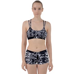 Floral High Contrast Pattern Women s Sports Set by Sapixe