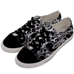 Floral High Contrast Pattern Men s Low Top Canvas Sneakers by Sapixe