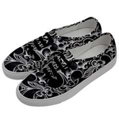 Floral High Contrast Pattern Men s Classic Low Top Sneakers by Sapixe