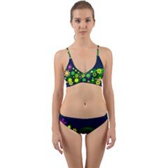 Flower Power Flowers Ornament Wrap Around Bikini Set by Sapixe