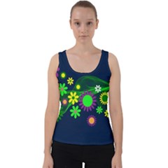 Flower Power Flowers Ornament Velvet Tank Top