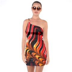 Fractal Mathematics Abstract One Soulder Bodycon Dress by Sapixe