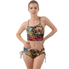 Flower Art Traditional Mini Tank Bikini Set by Sapixe