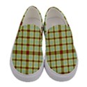 Geometric Tartan Pattern Square Women s Canvas Slip Ons View1