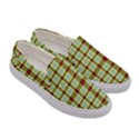 Geometric Tartan Pattern Square Women s Canvas Slip Ons View3