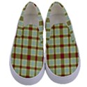 Geometric Tartan Pattern Square Kids  Canvas Slip Ons View1