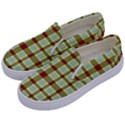 Geometric Tartan Pattern Square Kids  Canvas Slip Ons View2