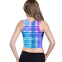 Gingham Pattern Blue Purple Shades Racer Back Crop Top View2