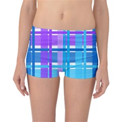 Gingham Pattern Blue Purple Shades Boyleg Bikini Bottoms by Sapixe