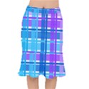 Gingham Pattern Blue Purple Shades Mermaid Skirt View1