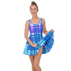 Gingham Pattern Blue Purple Shades Inside Out Dress by Sapixe