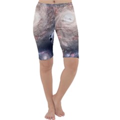 Galaxy Star Planet Cropped Leggings  by Sapixe