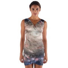 Galaxy Star Planet Wrap Front Bodycon Dress by Sapixe