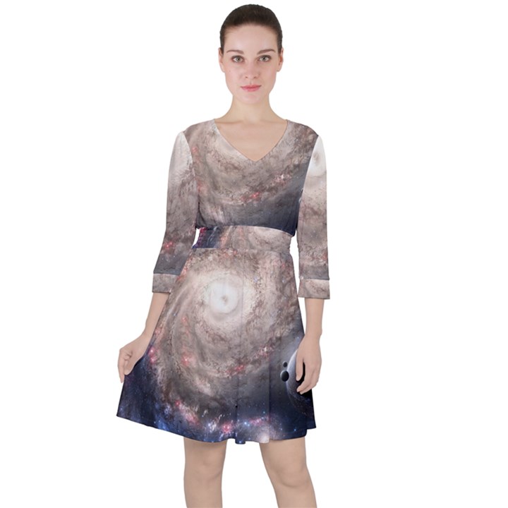 Galaxy Star Planet Ruffle Dress