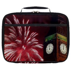 Fireworks Explode Behind The Houses Of Parliament And Big Ben On The River Thames During New Year’s Full Print Lunch Bag by Sapixe