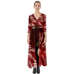 Fireworks Explode Behind The Houses Of Parliament And Big Ben On The River Thames During New Year’s Button Up Boho Maxi Dress by Sapixe