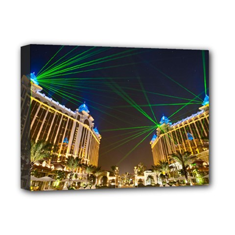 Galaxy Hotel Macau Cotai Laser Beams At Night Deluxe Canvas 16  X 12   by Sapixe