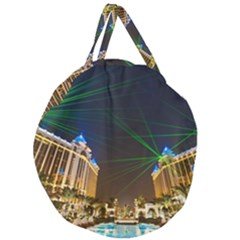 Galaxy Hotel Macau Cotai Laser Beams At Night Giant Round Zipper Tote by Sapixe