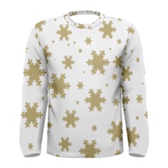 Gold Snow Flakes Snow Flake Pattern Men s Long Sleeve Tee by Sapixe