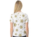 Gold Snow Flakes Snow Flake Pattern V-Neck Sport Mesh Tee View2