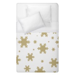 Gold Snow Flakes Snow Flake Pattern Duvet Cover (single Size) by Sapixe