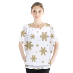 Gold Snow Flakes Snow Flake Pattern Blouse